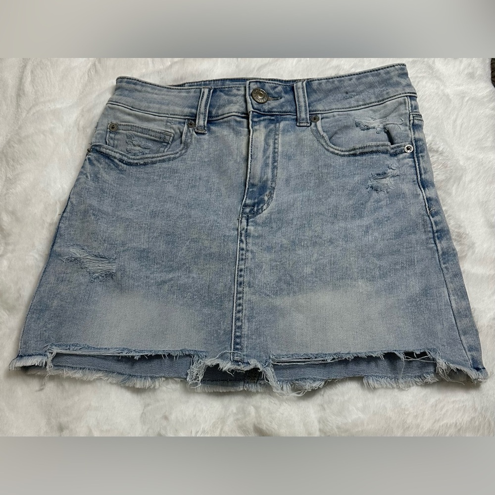 EUC! Worn once! AEO High Rise Denim Mini Skirt
